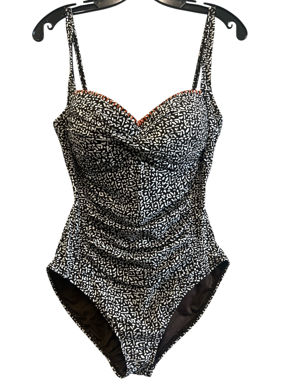 NWOT La Blanca Brown and White One-Piece Swimsuit Size 12